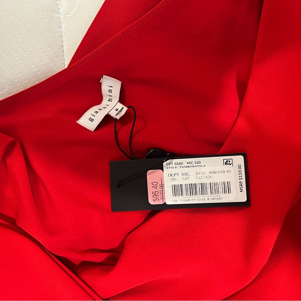 Gianni Bini Red NWT One Shoulder Cocktail Dress - Picture 5 of 6